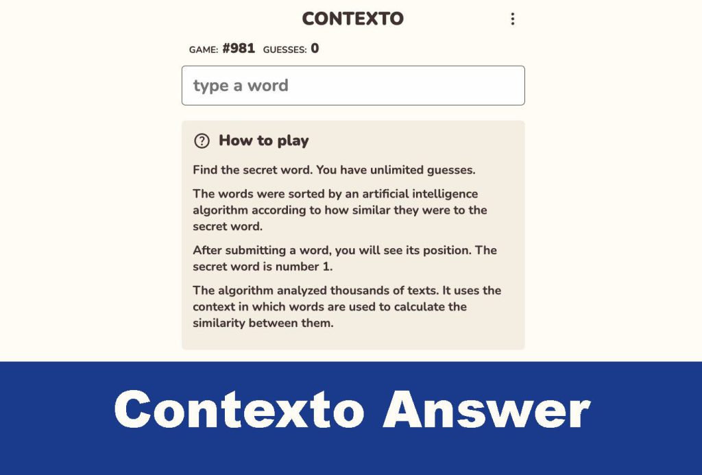 Contexto, Game, Answer